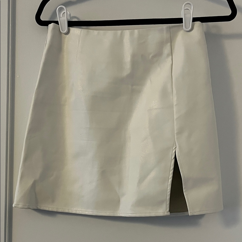 White Leather Skirt